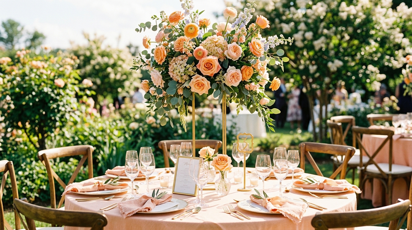 Peach Wedding Table Ideas: Soft and Summery | SeatYourself